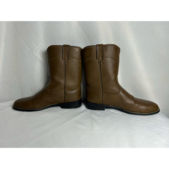 Justin Basics Boots Mens Size 10.5 D brown ￼ Leather Western Cowboy Slip On USA main image 8